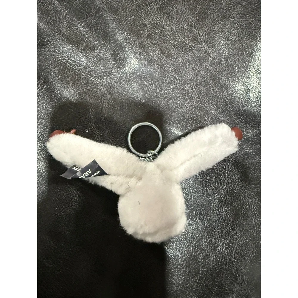 Kipling White Fuzzy Monkey‎ Keychain Bag Charm